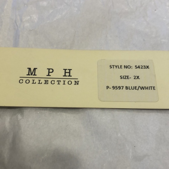 Striped Cap Sleeve Blouse by MPH Collection - Picture 7 of 7